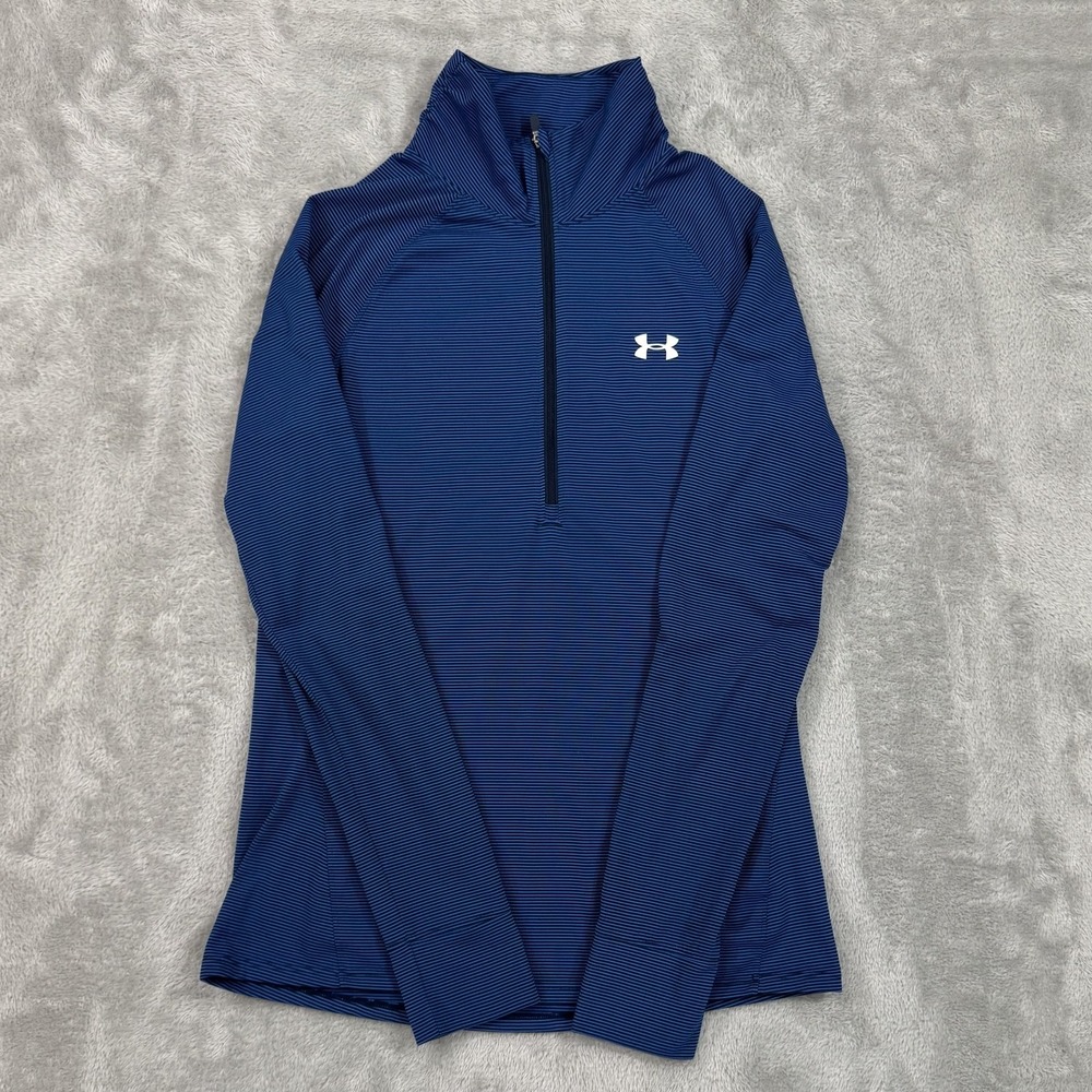 Under Armour 1/4 Zip Womens Medium Blue Semi Fitted All‎ Season Gear Base Layer